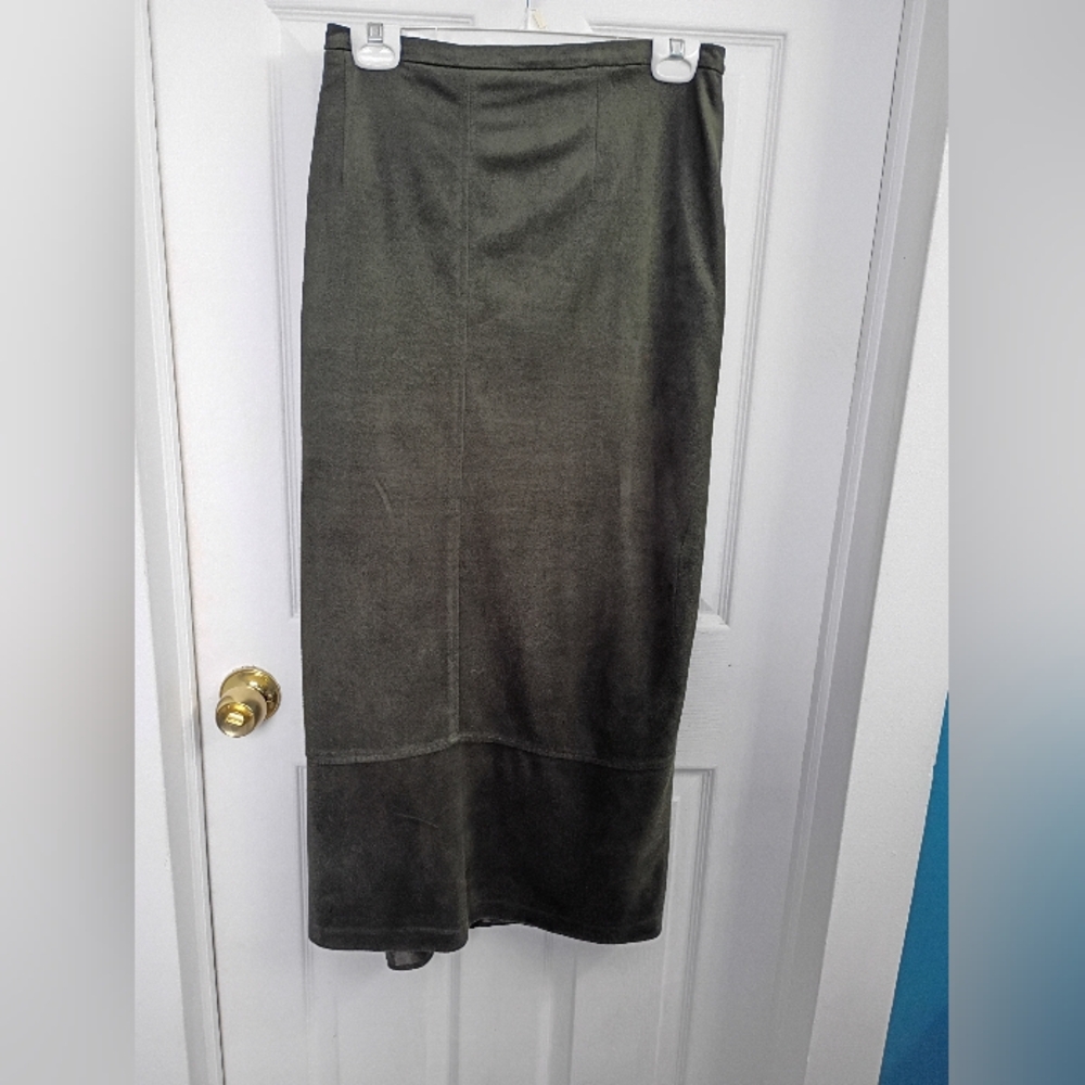 Ashley Stewart Dark Olive Pencil Skirt